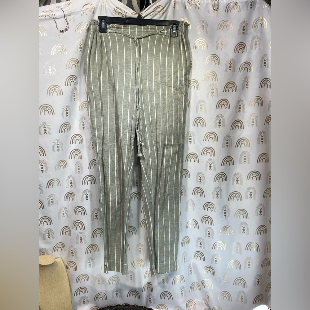 beachlunchlounge Green Striped Men's Pants